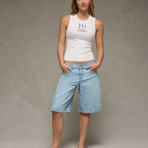 NWT American Eagle White Graphic Tee with Sardines Print Large